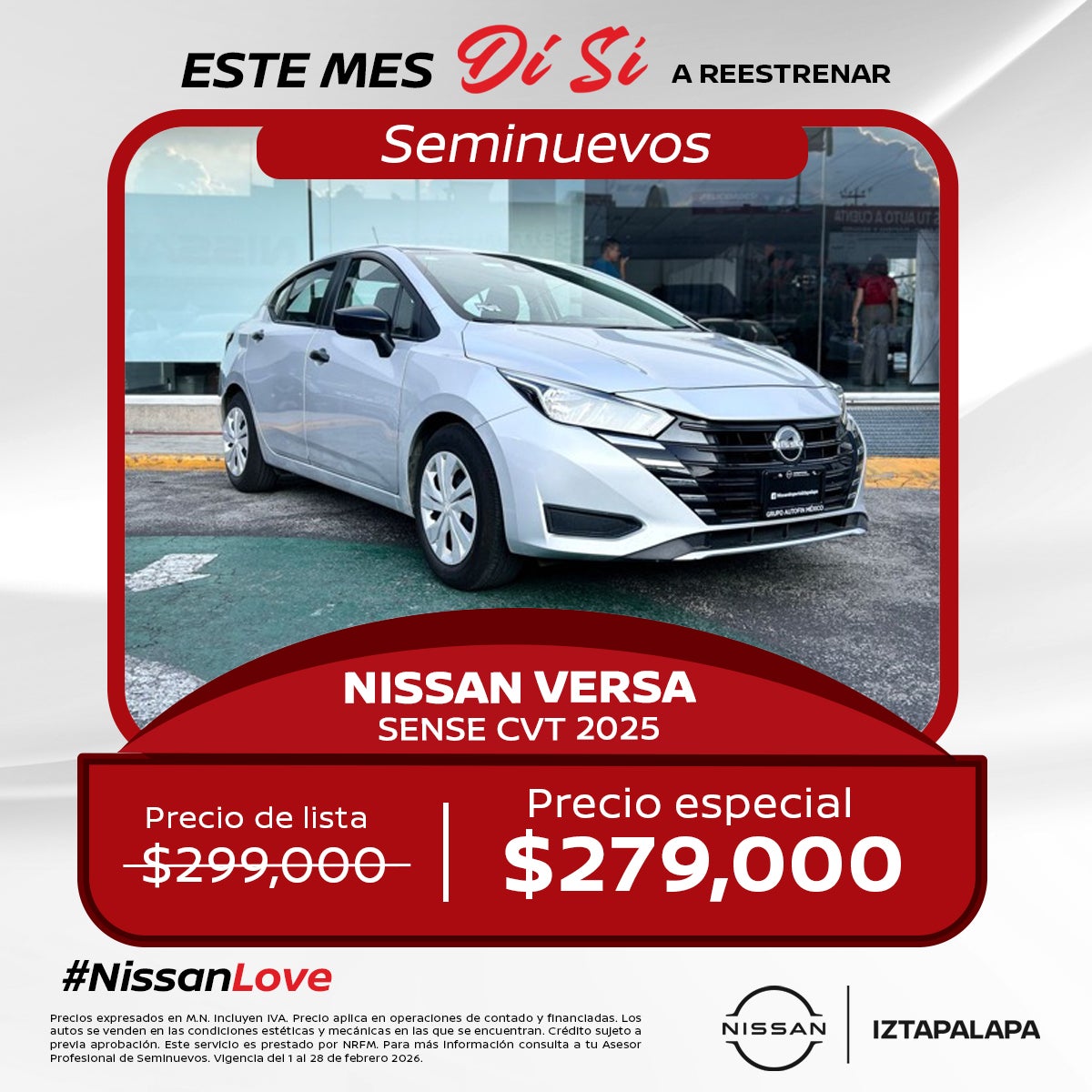 NISSAN VERSA SENSE CVT 2025