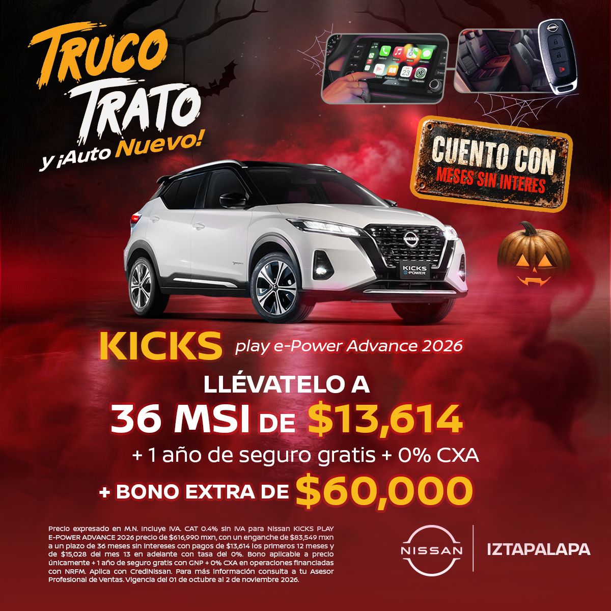 LLÉVATELO A 36 MSI DE $13,614
+ 1 año de seguro gratis + 0% cxa