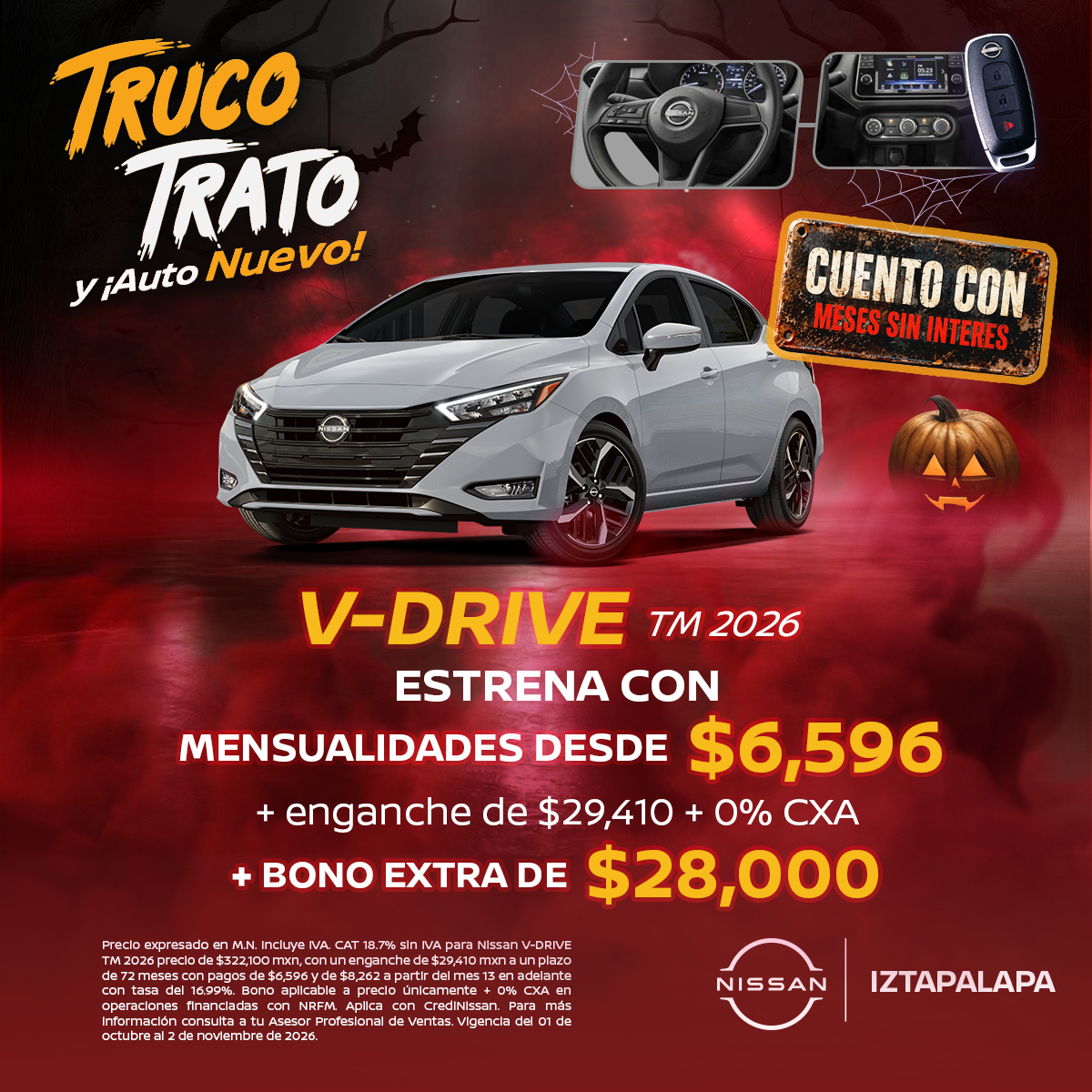 ESTRENA CON MENSUALIDADES DESDE $6,596
+ enganche de $29,410
+ 0% CXA