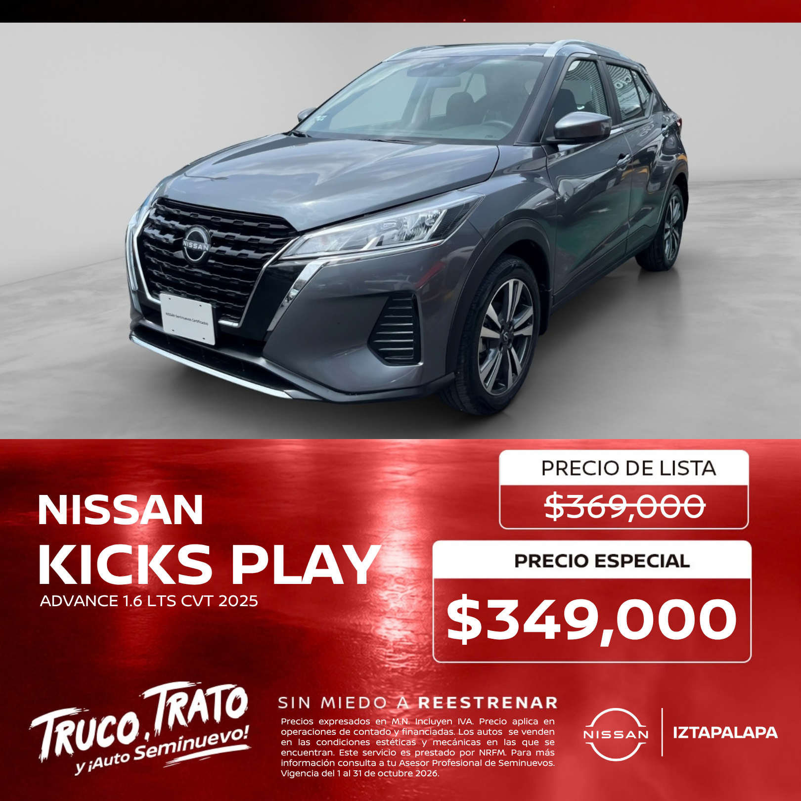 NISSAN KICKS PLAY ADVANCE 1.6 L CVT 2025