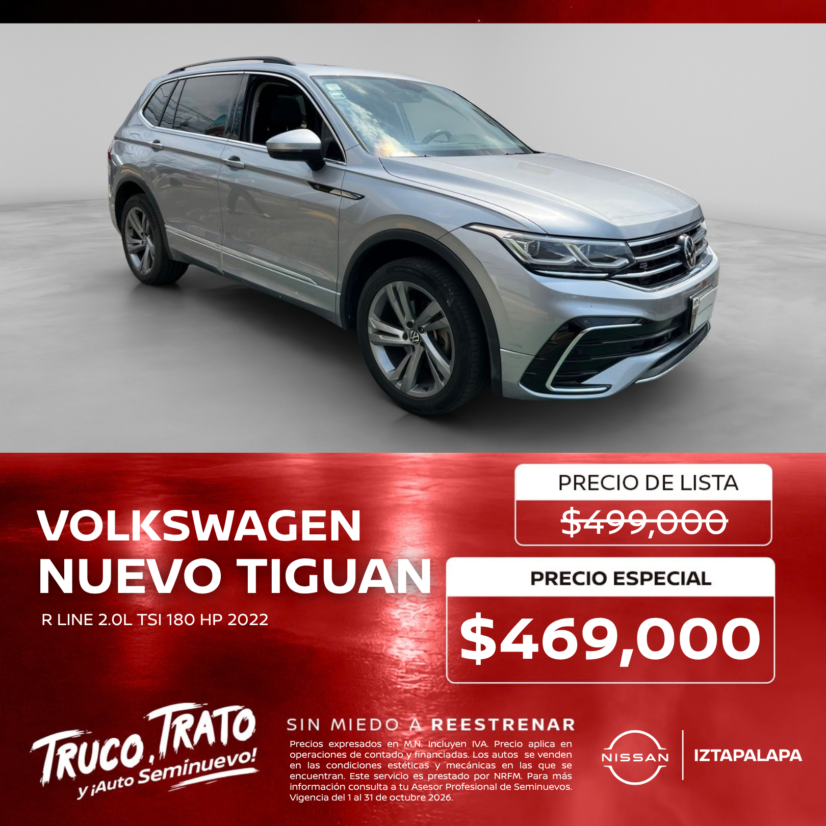 VOLKSWAGEN NUEVO TIGUAN R LINE 2.0 2022